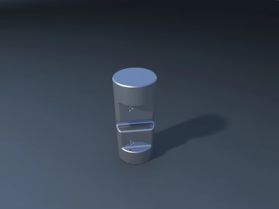 Silver Cylindrical Display Shelf With Two Shelves For Modern Retail Display Setup 3d model