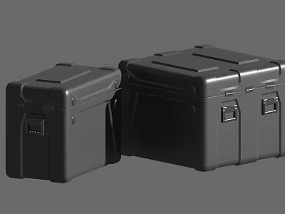 Two Black Hard Shell Storage Cases With Secure Latches And Durable Build 3d model
