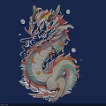Colorful Carved Dragon Illustration With Intricate Details And Artistic Design