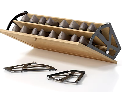 Modern Wooden Shoe Cabinet With Metal Frame Inclined Shoe Racks And Storage Solution 3d model