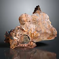 Natural Stone and Wood Sculpture With Rough Texture And Earthy Brown Tones