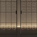 Elegant Minotti Sliding Doors With Textured Glass And Louvered Panels In Modern Room
