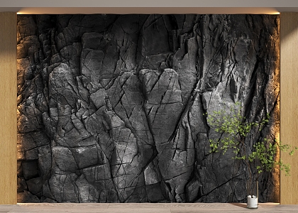 rubble background wall molten rock 3d model