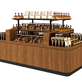 Shelf Display Cabinet Bread Cabinet Bread Rack Bread Dessert 3d model