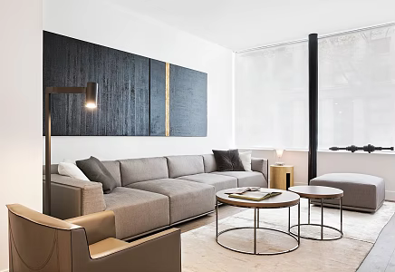 Modern Meridiani Sofa Coffee Table Combination 3d model