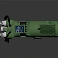 Green Handheld Industrial Equipment With Rotary Knobs Control Panel And Mechanical Parts