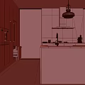 Modern Open Kitchen Interior Design With Island Counter Pendant Lights And Cabinets