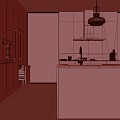 Home improvement kitchen western kitchen western kitchen scene kitchen effect kitchen 3d model