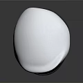 Classic White Hat With Round Dome Shape Black Brim On Dark Background With Reflection