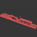 Toy Train Model With Black Steam Locomotive And Pink Car On Green Track