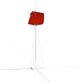 Red Layered Design Floor Lamp With White Stand And Modern Aesthetic