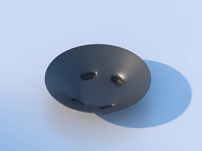 Black Round Household Lid With Smooth Surface And Small Holes 3d model
