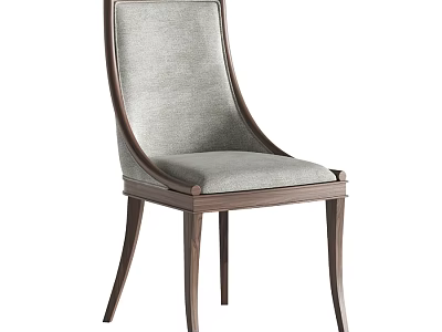 Gray Fabric Upholstered Single Chair With Wooden Frame And Elegant Design 3d model
