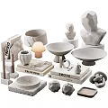 Minimalist Decorative Ornament Set With Sculptures Bowls Books Candle Holders Mushroom Lamp And Knots