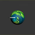 Modern Polygonal Globe Decorative Furniture With Silver Stand And Blue Green Surface Design