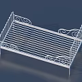 White Metal Single Bed Frame With Elegant Decorative Curved Railings Design