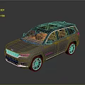 Gray Jeep SUV With Black Roof Rack And Red Brake Calipers Design