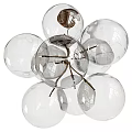 Modern Transparent Glass Balls Chandelier With Golden Metal Frame And Elegant Hanging Structure