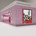Cute Pink Indoor Playground Featuring Claw Machines and Sparkling Decor