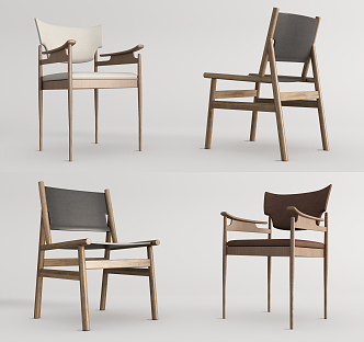 Nordic Dining Chair Dining Chair Combination 3d model