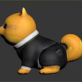 Yellow Cat Plush Toy Wearing Black Suit And Glasses With Cute Design