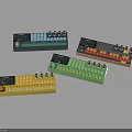 Colorful Electronic Music Keyboards With Control Knobs Illuminated Keys And Bright Color Schemes