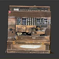 Vintage Wooden Cash Register With Mechanical Keyboard And Display Window