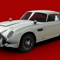 Classic White Sports Car With Vintage Design And Sleek Body On Red Background