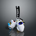 WALL E Robot Charm Design With Two Character Figures And Black Strap 3d model
