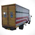 White Commercial Cargo Truck With Red Stripes On Container Body Design