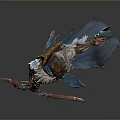 Man In Fantasy Warrior Outfit Holding Bow And Glowing Arrows With Cloak