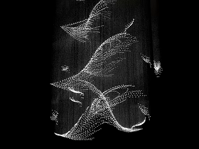 White Bird Shaped Chandelier With Small Dots On Black Background Artistic Design 3d model