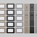 Modern Home Switch Panels In Multiple Colors And Various Designs For Interior Use 3d model