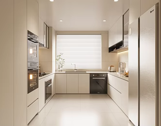 Modern Cream Air Closed Kitchen Cabinet Steam Oven Range Hood Disinfection Cabinet Kitchen Supplies Kitchen Appliances 3d model