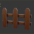 Realistic Brown Wooden Fence With Wood Grain Design And Picket Posts