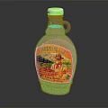 Vermilion Factory Beverage In Orange Glass Bottle With White Cap Man Image And Red Elements
