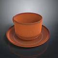Orange Ceramic Cup And Saucer Set For Daily Household Kitchen Tableware Use 3d model