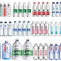 Multiple Bottled Beverages Featuring Different Brand Labels And Packaging Arranged Neatly