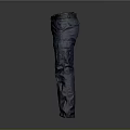 Dark Blue Cargo Pants With Multiple Pockets And Comfortable Fit 3d model