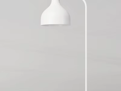 Elegant Modern White Floor Lamp With Conical Shade And Slim Pole Design For Minimalist Interiors 3d model