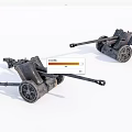 Two Vintage Military Cannons Historical Weapons With Metal Wheels And Old Design