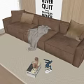 Modern three-seat sofa multiplayer sofa 3d model