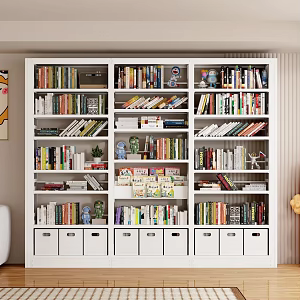 Household Steel Bookshelf Storage Rack Floor-Standing Multi-Layer Storage Book Rack for Students and Children Bookcase Wrought Iron Picture Book Shelf 3d model