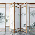 New Chinese Style Screen Partition 3d model