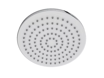 Round Chrome Shower Head With Multiple Spray Holes And Modern Minimalist Design 3d model