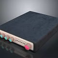 Computer External Peripheral with Dark Blue Case Colorful Knobs and Front Panel Ports