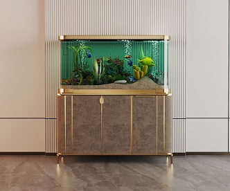 Modern Fish Tank Glass Fish Tank Aquarium Display Cabinet Side Cabinet 3d model