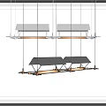 Modern Pendant Light Design With Linear Metal Frame And Warm Illumination 3d model