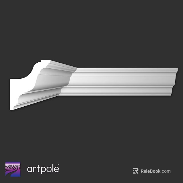 Elegant White Decorative Architectural Component With Detailed Molding For Home Interior 3d model 