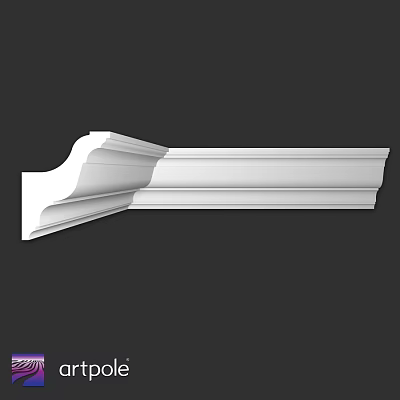 Elegant White Decorative Architectural Component With Detailed Molding For Home Interior 3d model